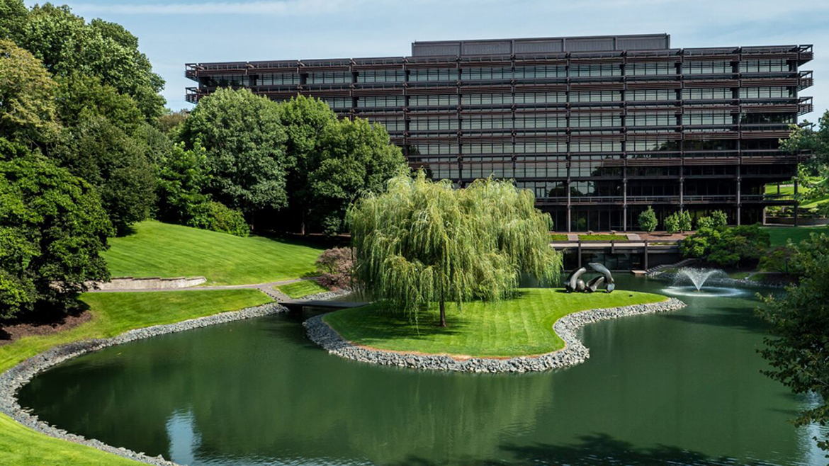 John Deere HQ pond